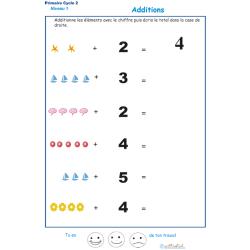 Imprimer la fiche d'additions visuelles  - exercice 9 