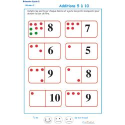  fiche d'additions de 1 à 10 - exercice 10 