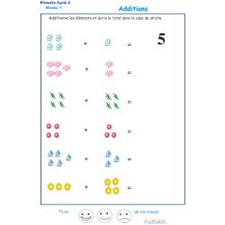 Imprimer la fiche d'additions de 1 &agrave; 10 - exercice 11 