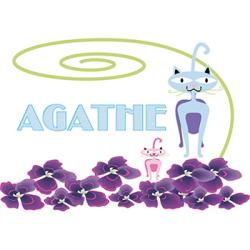 coloriage agathe chats et fleurs