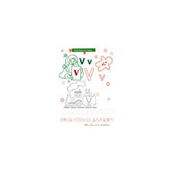 V de alphabet de Noël à colorier rouge et vert