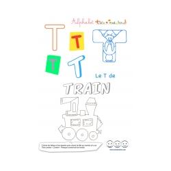 Alphabet : lettre T majuscule