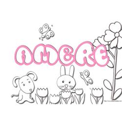 coloriage prénom Ambre