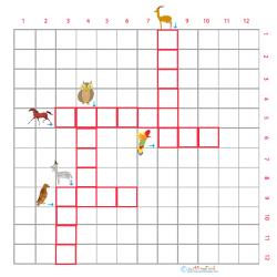 Imprimer la grille de mots croisés sur les animaux grille 5 pour le primaire cycle 2