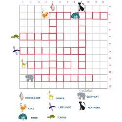 Grille de mots croisés sur les animaux grille 7 