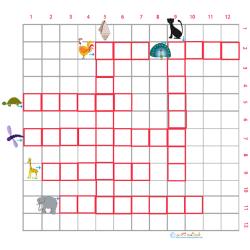 Imprimer la grille de mots croisé sur les animaux grille 7 pour le primaire cycle 2