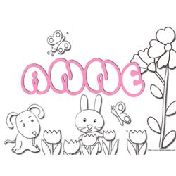 coloriage prénom Anne