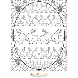 Composition des lapins à colorier