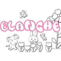 coloriage prénom Blanche