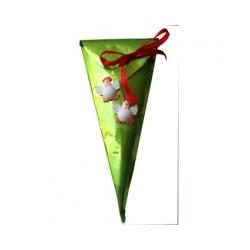 Cornet à oeufs au ruban et poules 