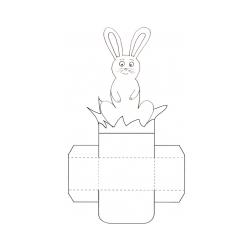 petite corbeille de table lapin à colorier 