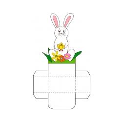 petite corbeille de table "lapin blanc dos" 