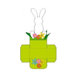 petite corbeille de table "lapin blanc dos" 