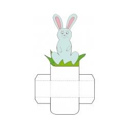 petite corbeille de table "lapin bleu" 