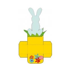 petite corbeille de table "lapin bleu dos"