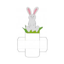 petite corbeille de table "lapin gris"