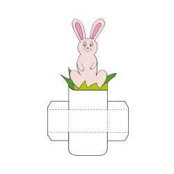 Imprimer la petite corbeille de table "lapin rose" 