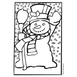 coloriage du bonhomme sous la neige