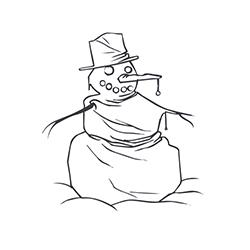 coloriage du bonhomme de neige au glaçon