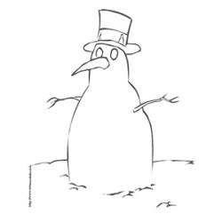 coloriage du bonhomme de neige tout simple