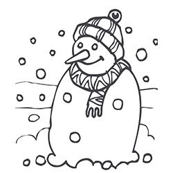 coloriage du bonhomme de neige qui rit