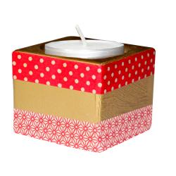 Bougeoir en céramique blanche et masking tape