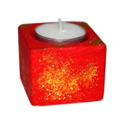 Bougeoir peint décoré de paillettes