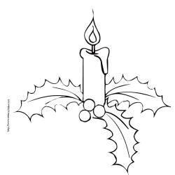 coloriage Noel enfant : Imprime un coloriage de Noel, cette grosse bougie de Noel est le symbole de la lumière de Noà´l.