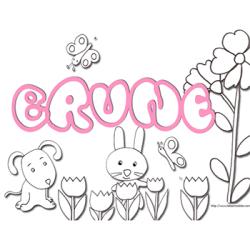 coloriage prénom Brune