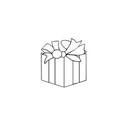 Coloriage d'un gros cadeau de Noël