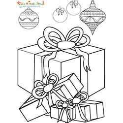 Des cadeaux de Noël à colorier
