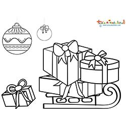 Cadeaux de Noël sur la luge