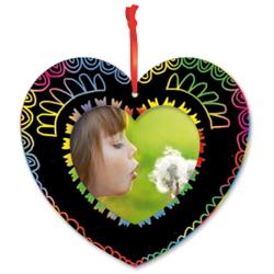 Cadre photo coeur en carte à gratter
