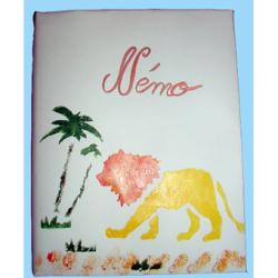 Cahier décoré au pochoir