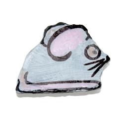 souris peinte sur caillou caillou peint: une souris blanche