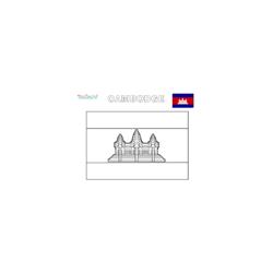 Coloriage drapeau du Cambodge