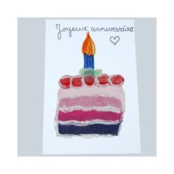 Carte gâteau d'anniversaire