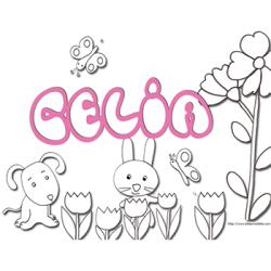coloriage pénom Célia