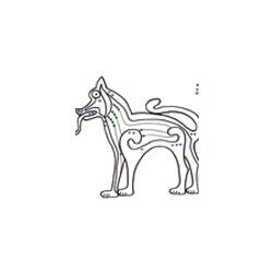 Imprimer l'exercice de graphisme celtique 1 : Chien