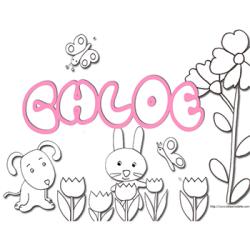 coloriage prénom Chloé