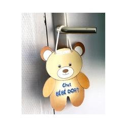 Pancarte petit ours chut bébé dort