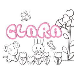 coloriage prénom Clara
