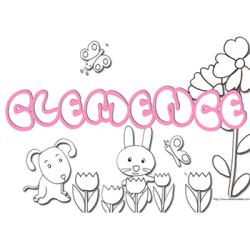 coloriage prénom Clémence