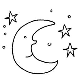 coloriage de la lune et les étoiles 