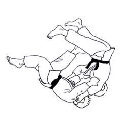 Chute au judo coloriage