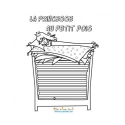 Coloriage Princesse au petit pois