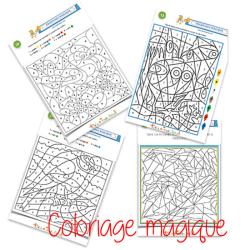 Les coloriages magiques sont une façon amusante de colorier. Au départ le coloriage est masqué dans une grille et le dessin apparaît comme par magie au fur et à mesure que le coloriage s'effectue en s