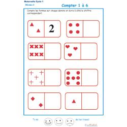 Imprimer l'exercice 1 pour compter les formes sur des dominos Maternelle GS