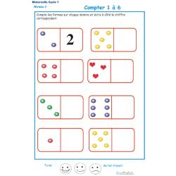 Imprimer l' Exercice 3 pour compter les formes sur des dominos Maternelle GS