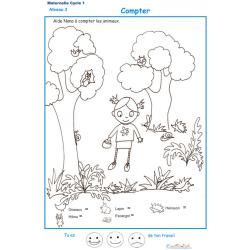 Imprimer la fiche pour compter les animaux maternelle niveau 3